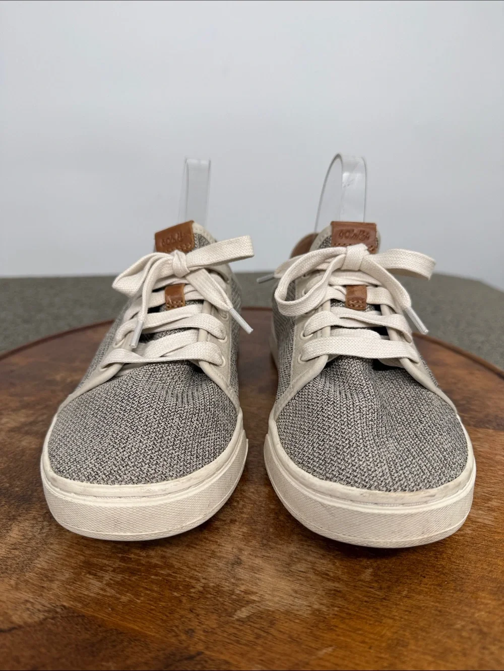 Olukai Shoes Wm 9 Pehuea Li Casual Low Canvas Sneakers Slip On Mule Beige Lace